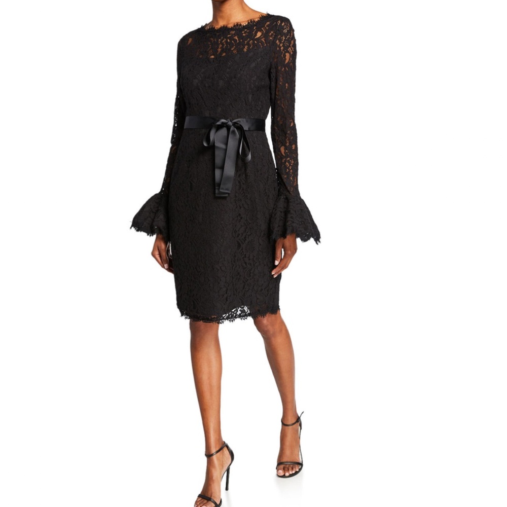 Ruffle Sleeve Lace Sheath Dress